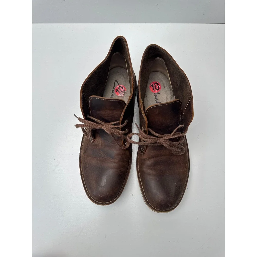 Clarks Bushacre 2 Dark Brown Leather Chukka Desert Boots Mens 10 M 260822863100